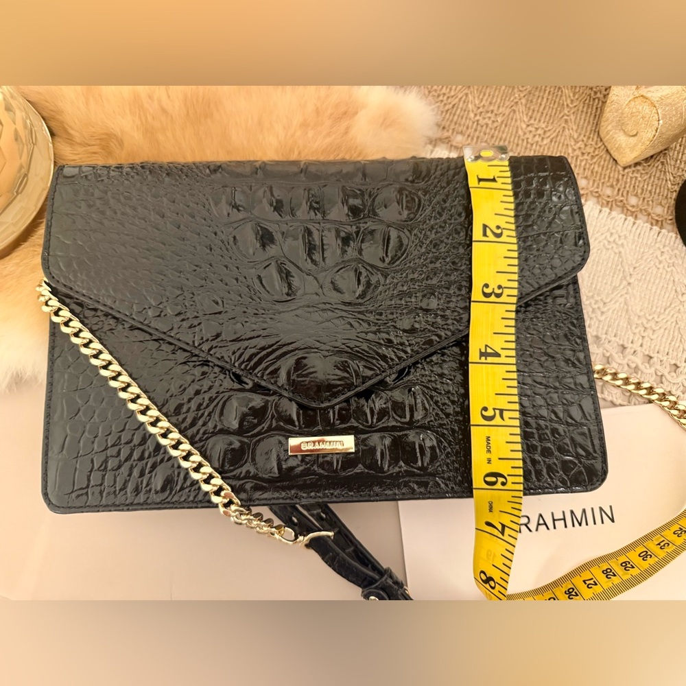 Brahmin Black crocodile embossed small crossbody purse handbag - Picture 6 of 9